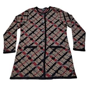 Pendleton 100% Merino Wool Knit Long Cardigan Sweater Size Large Button-up